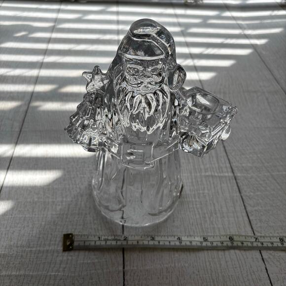 Lead Crystal Christmas Santa Claus Candle Holder Figurine - Picture 8 of 10